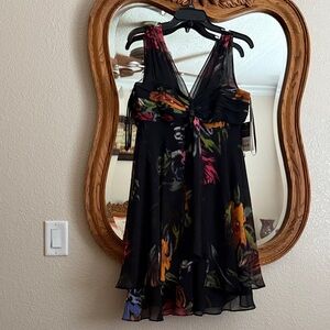 Donna Ricco Multicolor Floral High Low Dress